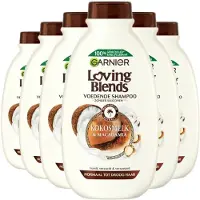 Garnier Loving Blends Kokosmelk en Macadamia shampoo - 6 x 300 ml - voordeelverpakking