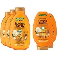 Garnier Loving Blends Argan en Cameliaolie - Shampoo 3x 300 ml & Conditioner 2x 250 ml – Pakket