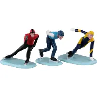 Lemax Vail Village Kerstdorpminiatuur Speed Skaters (schaatsers) 16,2 X 3,5 X 5,4 Cm 3-delig