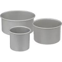 Secret De Gourmet Cakevormen hoge rand 10/15/20x10cm - Set van 3 - Zilver