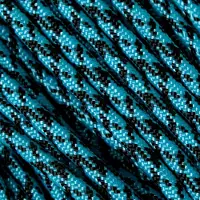Knivesandtools 550 paracord type III, kleur: neon tq & black camo, 100 ft (30,48 m)