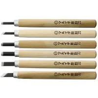 Yoshiharu KL-6 Maruichi Japanse houtsnijmessen, set van 6 in plastic case