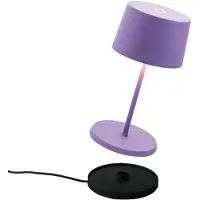 Zafferano Olivia pro mini paarse LED-tafellamp, oplaadbaar en dimbaar