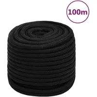 vidaXL Werktouw 16 mm 100 m polyester zwart