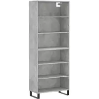 vidaXL Hoge kast 69,5x32,5x180 cm bewerkt hout betongrijs