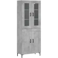 vidaXL Hoge kast 69,5x34x180 cm bewerkt hout betongrijs