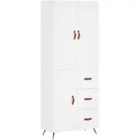 vidaXL Hoge kast 69,5x34x180 cm bewerkt hout wit