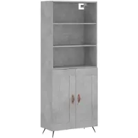 vidaXL Hoge kast 69,5x34x180 cm bewerkt hout betongrijs