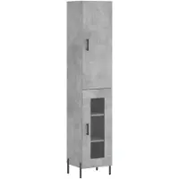 vidaXL Hoge kast 34,5x34x180 cm bewerkt hout betongrijs