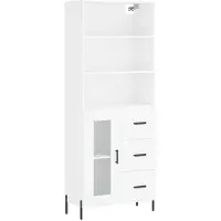vidaXL Hoge kast 69,5x34x180 cm bewerkt hout wit