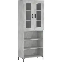 vidaXL Hoge kast 69,5x34x180 cm bewerkt hout betongrijs