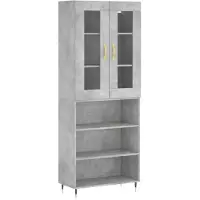 vidaXL Hoge kast 69,5x34x180 cm bewerkt hout betongrijs