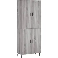 vidaXL Hoge kast 69,5x34x180 cm bewerkt hout grijs sonoma eikenkleurig