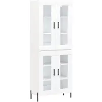 vidaXL Hoge kast 69,5x34x180 cm bewerkt hout wit