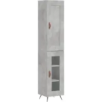 vidaXL Hoge kast 34,5x34x180 cm bewerkt hout betongrijs