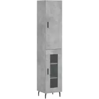 vidaXL Hoge kast 34,5x34x180 cm bewerkt hout betongrijs