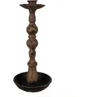 Clayre & Eef Kandelaar 25 cm Zwart Ijzer Kaarsenstandaard Zwart Kaarsenstandaard