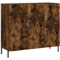 vidaXL Dressoir 90x34x80 cm bewerkt hout gerookt eikenkleurig