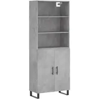 vidaXL Hoge kast 69,5x34x180 cm bewerkt hout betongrijs