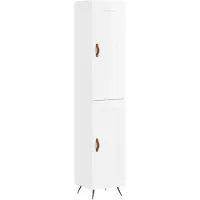 vidaXL Hoge kast 34,5x34x180 cm bewerkt hout hoogglans wit