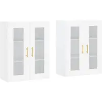 vidaXL Hangkasten 2 st bewerkt hout wit