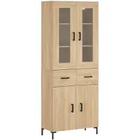 vidaXL Hoge kast 69,5x34x180 cm bewerkt hout sonoma eikenkleurig