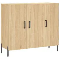 vidaXL Dressoir 90x34x80 cm bewerkt hout sonoma eikenkleurig
