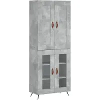 vidaXL Hoge kast 69,5x34x180 cm bewerkt hout betongrijs