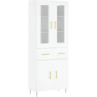 vidaXL Hoge kast 69,5x34x180 cm bewerkt hout wit