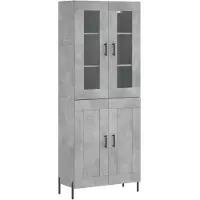 vidaXL Hoge kast 69,5x34x180 cm bewerkt hout betongrijs
