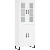 vidaXL Hoge kast 69,5x34x180 cm bewerkt hout wit