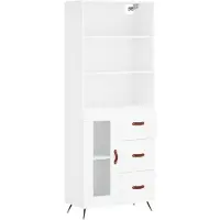 vidaXL Hoge kast 69,5x34x180 cm bewerkt hout wit