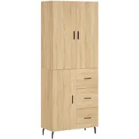 vidaXL Hoge kast 69,5x34x180 cm bewerkt hout sonoma eikenkleurig