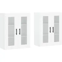 vidaXL Hangkasten 2 st bewerkt hout wit