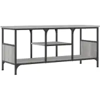 vidaXL Tv-meubel 100x35x45 cm bewerkt hout en ijzer grijs sonoma eiken