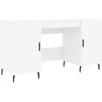 vidaXL Bureau, wit, 140x50x75 cm, houtvezel