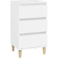 vidaXL Nachtkastje 40x35x70 cm bewerkt hout wit