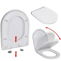 vidaXL Toiletbril soft-close met quick-release ontwerp vierkant wit