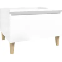 vidaXL Bijzettafel 50x46x35 cm bewerkt hout hoogglans wit