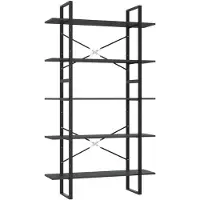 vidaXL Boekenkast met 5 schappen 100x30x175 cm bewerkt hout grijs