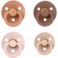 BIBS fopspeen 0-6 maanden Set 4 stuks Woodchuck,Pumpkin,Peach en Blush Maat 1