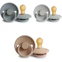 Frigg ROPE Fopspeen set 3 stuks French Gray,Silver Gray en Croissant 0-6 maand