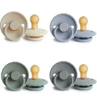 Frigg ROPE Fopspeen set 4stuks Cream,Sage,powder Blue,French Gray 0-6 maand