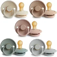 Frigg ROPE Fopspeen set 5 stuks Cream,Blush,Croissant,Sage en Silver Gray 0-6 maand