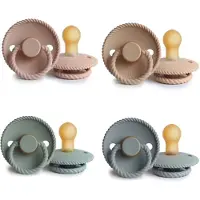 Frigg ROPE Fopspeen set 4 stuks Blush,Croissant,Sage en French Gray 0-6 maand