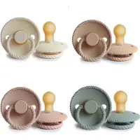 Frigg ROPE Fopspeen set 4 stuks Cream,Blush,Croissant en Sage 6-18 maand