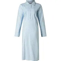 Lunatex - dames nachthemd flanel 643511 - 100% katoen - blauw - maat XL