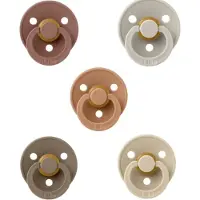 BIBS fopspenen 0-6 maand set 5 stuks Dark Oak,Vanilla,Desert Sand,Woodchuck en Sand maat 1