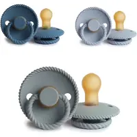 Frigg ROPE Fopspeen set 3 stuks Ocean View,Powder Blue en French Gray 6-18 maand