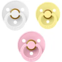 BIBS fopspeen 0-6 maand set 3 stuks Baby Pink,White en Sun Shine maat 1